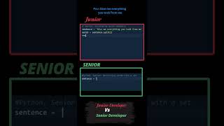 💻 Junior vs. Senior: "Give me everything you took from me" in Python!  #programming #python #coder