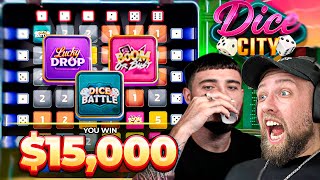 MASSIVE BETS ON DICE CITY! TAKING A SHOT FOR EVERY GAMESHOW! (MAXBETS)