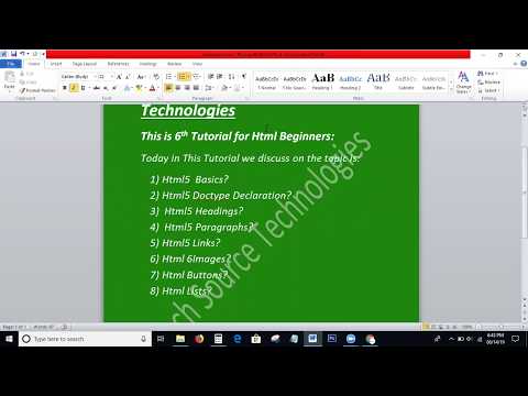 Html5 Basics | Basics In Html5 | Html5 Tutorial For Beginners