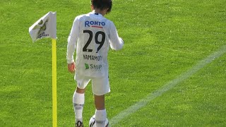 山本悠樹のコーナーキックから菅沼駿哉のヘッドは惜しくも枠をとらえられず。三笘薫の途中交代シーン　2021/02/20 ゼロックススーパーカップ 川崎フロンターレーガンバ大阪 埼玉スタジアム