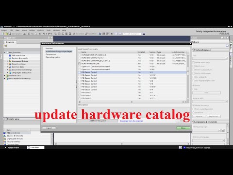 TIA Portal how do you update the hardware catalog