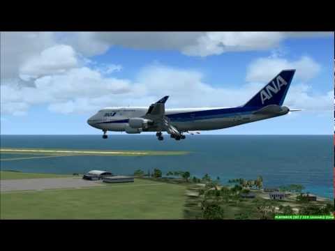 FSX ANA 747-400 Honolulu Landing