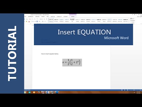 How to inset equation in Microsoft Word