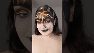 #DAY12 with a fiery look 🔥 ...#halloween #halloweenmakeup #firemakeup #lavamakeup #facepaint