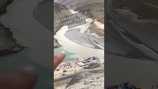 Sangam of 2 river Leh #river #lehladhak #shorts #roadtrip  #indusriver #zanskar #zanskarvalley #best