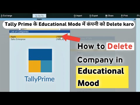 How to Delete a Company in the Educational Channel of Tally Prime