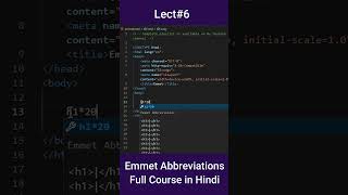 Emmet Abbreviation | Fast Html | lect # 6 | #youtubeshorts #shorts #html #webdevelopment
