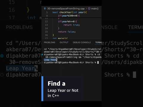 Check Leap Year in C++ | Quick Guide for Beginners #programming  #shorts