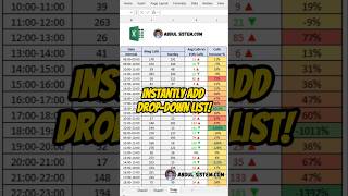 Instantly Add Drop-Down List in Excel #exceltips #dropdownlist #excelhacks