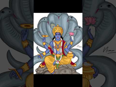 The preserver of dharma | lord vishnu digital painting | illustration