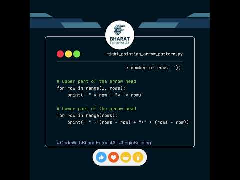 RIGHT POINTING ARROW PATTERN in Python 🔥| Bharat Futurist AI | Day 15 | #shorts #python