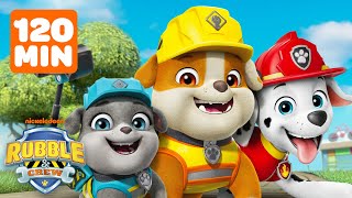 Rubble Uses Teamwork For Rescues! w/ PAW Patrol Marshall, Motor & Wheeler | 2 Hours | Rubble & Crew