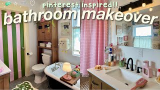 AESTHETIC BATHROOM MAKEOVER🫧🎀  organization, decor, DIY projects *pinterest inspired*
