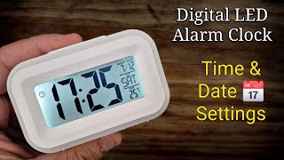 Digital Clock Time & Date Settings | How To Set Digital Clock with Alarm & Temperature