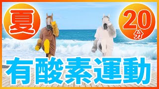 🌊夏バージョン🌊【本気の20分！汗だく脂肪燃焼🔥】お家でできる全力有酸素運動💦