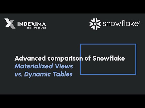 Advanced comparison of Snowflake Materialized Views vs. Dynamic Tables.