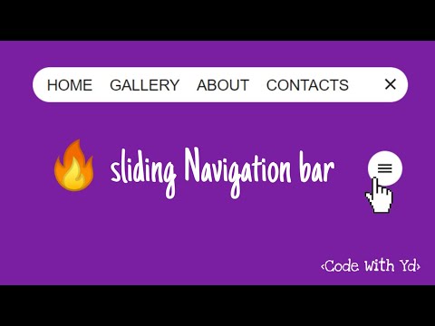 sliding Navigation bar | HTML, CSS & Jquery