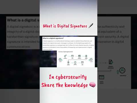 What is digital signature 🖋️ | in cybersecurity?! #cybersecurity #networkattacks #ssl #tls #fyp