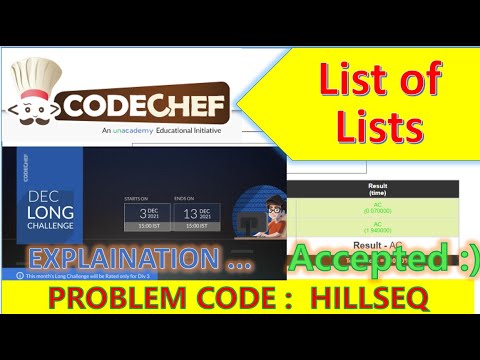 List of Lists codechef december long challenge solution | #codechef #long #challenge #december