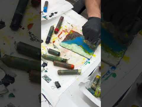 Painting with Oil Sticks on Paper #art #painting #artist #abstractart #corecore #joerogan