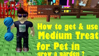 How to get & use the 'Medium Pet Treat' & Showcase in grow a garden! Roblox