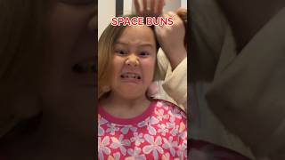Short Hair SPACE Buns 🪐 #hairstyle #hair