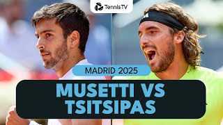 Lorenzo Musetti vs Stefanos Tsitsipas Gripping Match | Madrid 2025 Highlights