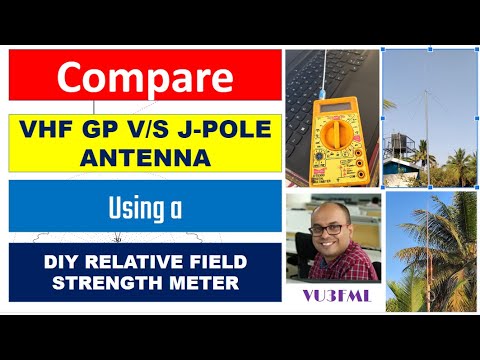 Compare VHF Ground plane antenna with JPOLE using DIY Field Strength Meter