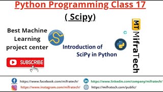 ML Python Programming Class 17 ( SciPy) - Mifratech#bestMLprojects#bestdatascienceprojects