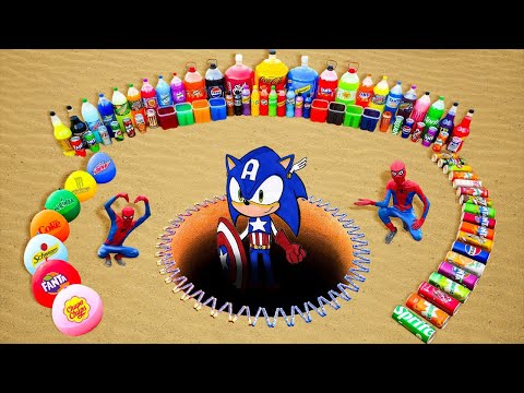 Big Toothpaste Eruption from Sonic Captain America pit, Giant Fanta, Coca Cola vs Mentos Underground