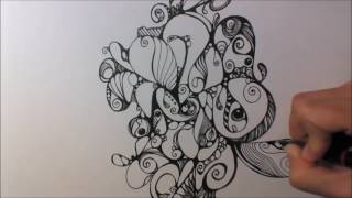Speed Drawing - Zentangle Inspired Art - Kritzelei #28 (lang)