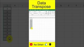 Data Transpose in excel