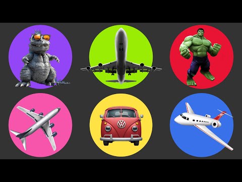 Types of aircraft: Air Force One, Private Jet, Garuda Indonesia, Hulk, Godzilla, VW Transporter T2