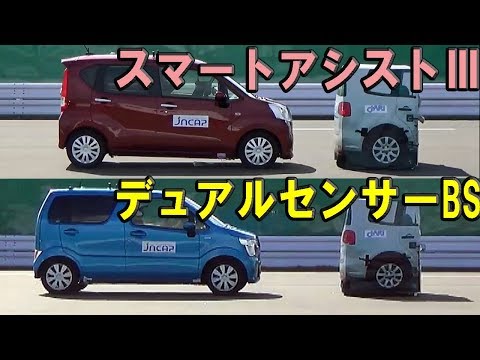 2017 Daihatsu Move vs 2017 Suzuki Wagon R - JNCAP AEB test