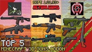 TOP 5 Gun Addons in Minecraft Bedrock/MCPE 1.21.93+ | Creator Crafter321