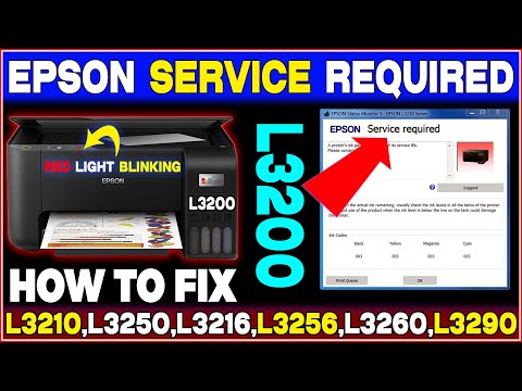 #resetprinter Epson Service Required || Epson L3200 Red Light Blinking Solution ||