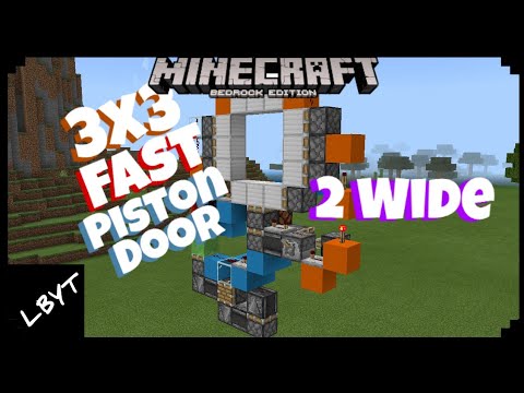 Minecraft Bedrock|How to make a 3x3 Piston Door