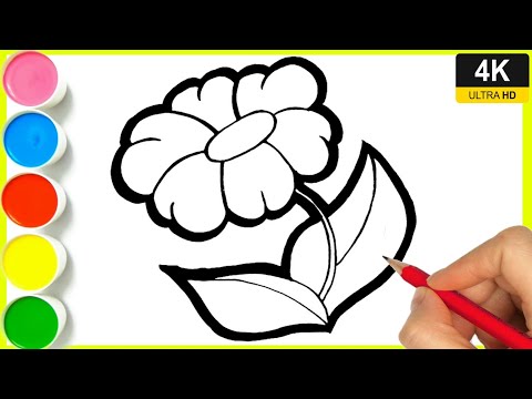 flower drawing easy || how to draw flower drawing step by step || flower drawing with colour By Arya