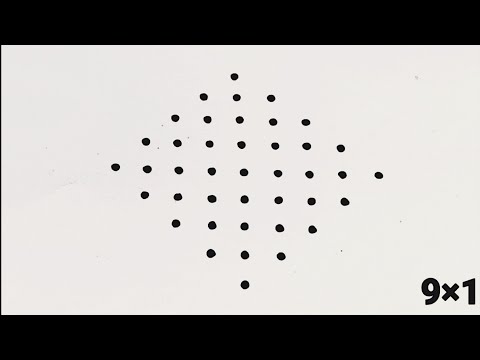 9×1 straight line dots rangoli || 9 చుక్కలు సరి చుక్క 1 వచ్చే వరకు