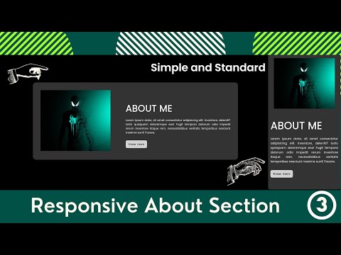 How to Create a Responsive About me section using pure HTML and CSS .