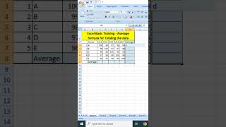 Excel Basic Training - Average formula from given data
