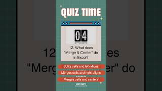 #excelexam What does "Merge & Center" do in Excel?
