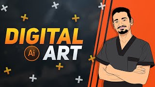 Episode 4: No Commentary - Digital Art Drawing Tutorial - Adobe Illustrator – الرسم الرقمي
