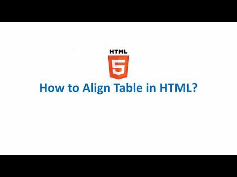 How to Align Table in HTML