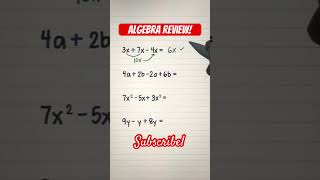 Algebra Review | Adding, Subtracting, Multiplying, and Dividing Monomials #maths #tutorial #algebra