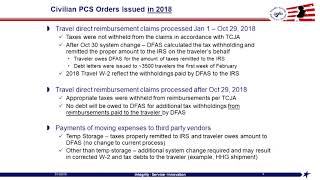 Army G1 and DFAS: Civilian PCS Tax Law Changes (2019) 🇺🇸