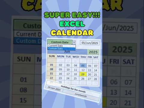 Excel Calendar with Holidays display!  #excel #excelcalendar #learnexcel #funexcel #ExcelFilter