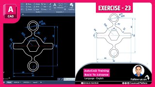 AutoCAD Training Basic to Advance | Step-by-Step Guide - Exercise 23
