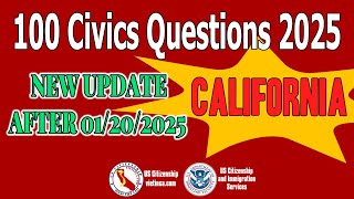 100 Civics Questions for US Citizenship Test 2025 California