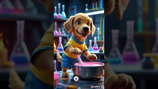 🦮⚔️🐈 Retriever puppy vs. white cat #ai #aivideo #cartoon #shorts #dog #aistory